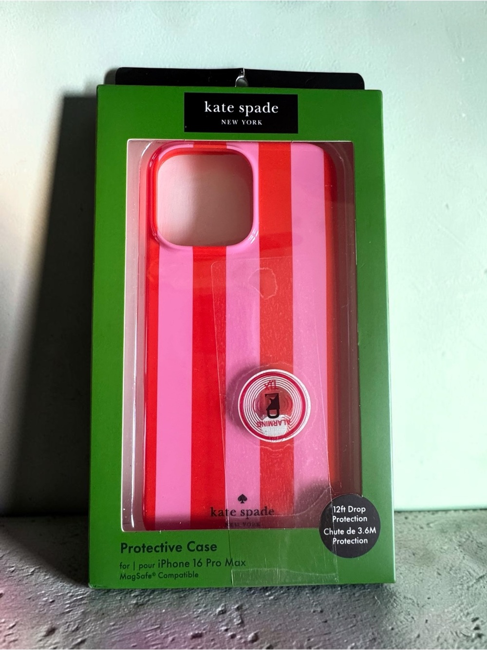 kate spade Pink and Red Striped iPhone 16 Pro Max Case